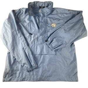 UNC Tar Heels Mens L Vantage Windbreaker Anorak Pullover Carolina Blue NWOT